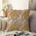 - Sonil-K-5322-Gorsel1 - Realhomes  Leopar Temalı Kuru Yaprak Desenli Dijital Baskılı Raşel Kadife Kırlent Kılıfı Realhomes