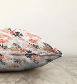 - Sonil-K-5350-Gorsel3 - Realhomes  Turuncu Siyah Renkli Yaprak Dijital Baskılı Özel Tasarım Raşel Kadife Kırlent Kılıfı Realhomes