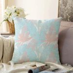 - Sonil-K-5354-Gorsel1 - Realhomes  Mavi Ve Pembe Tropikal Yapraklı Raşel Kadife Kırlent Kılıfı Realhomes