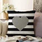 Modern Kalp Desenli Dijital Baskılı Dekoratif Raşel Kadife Yastık Kırlent Kılıfı Realhomes