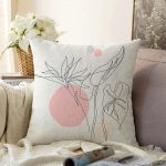 - Sonil-K-5374set-Gorsel1 - Realhomes  Gri Zemin Üzerinde Karakalem Çiçek Çizimli Modern Raşel Kadife Kırlent Kılıfı Realhomes