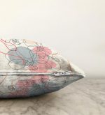 - Sonil-K-5378-Gorsel3 - Realhomes  Kırmızı Ve Turucu Şerit Temalı Çiçek Tasarımlı Dekoratif Raşel Kadife Kırlent Kılıfı Realhomes