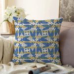 Kahverengi Çizgiler Üzerinde Soyut Çizimli Dijital Baskılı Raşel Kadife Kırlent Kılıfı Realhomes