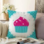 - Sonil-K-54-Gorsel1 - Realhomes  Cup Cake Desenli Dijital Baskılı Dekoratif Raşel Kadife Yastık Kırlent Kılıfı Realhomes
