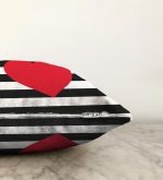 Modern Kalp Desenli Dijital Baskılı Dekoratif Raşel Kadife Yastık Kırlent Kılıfı Realhomes