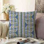 - Sonil-K-5400-Gorsel1 - Realhomes  Kot Zeminli Düz Çigili Yaprak Motifli Raşel Kadife Kırlent Kılıfı Realhomes