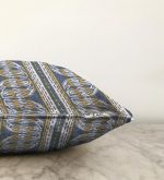 - Sonil-K-5400-Gorsel3 - Realhomes  Kot Zeminli Düz Çigili Yaprak Motifli Raşel Kadife Kırlent Kılıfı Realhomes