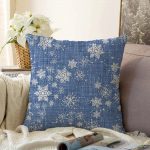 - Sonil-K-5412-Gorsel1 - Realhomes  Kot Zemin Üzerinde Kar Tanesi Dijital Baskılı Özel Tasarım Raşel Kadife Yastık Kılıfı Realhomes