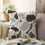 Geometrik Mermer Desenli Özel Tasarım Dijital Baskılı Raşel Kadife Kırlent Kılıfı Realhomes