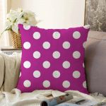 Puantiyeli Dijital Baskılı Dekoratif Raşel Kadife Yastık Kırlent Kılıfı Realhomes