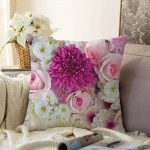 - Sonil-K-55-Gorsel1 - Realhomes  Çiçek Demeti Dijital Baskılı Dekoratif Raşel Kadife Yastık Kırlent Kılıfı Realhomes