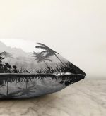 Doğa Temalı Palmiye Ağaç Desenli Raşel Kadife Kırlent Kılıfı Realhomes