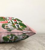 Pembe Summer Filamingo Özel Tasarım Raşel Kadife Kırlent Kılıfı Realhomes