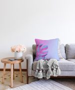 Neon Zeminli Devetabanı Motifli Raşel Kadife Kırlent Kılıfı Realhomes