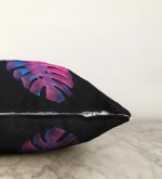 - Sonil-K-5522-Gorsel3 - Realhomes Siyah Zeminli Tropik Yapraklı Modern Raşel Kadife Kırlent Kılıfı Realhomes