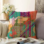 Halı Desenli Dekoratif Raşel Kadife Kırlent Kılıfı Realhomes