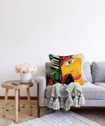 Müzik Temalı Soyut Kadın Motifli Raşel Kadife Kırlent Kılıfı Realhomes