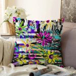 - Sonil-K-5584-Gorsel1 - Realhomes Siyah Beyaz Temalı Çiçek Motifli Raşel Kadife Kırlent Kılıfı Realhomes