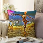 - Sonil-K-5585-Gorsel1 - Realhomes  Altın Varaklı Ağaç Kadın Motifli Dekoratif Raşel Kadife Kırlent Kılıfı Realhomes