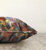 Renkli Sulu Boya Çizimli Gece Kondu Evleri Motifli Dekoratif Raşel Kadife Kırlent Kılıfı Realhomes