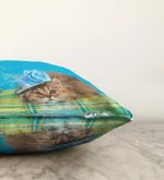 - Sonil-K-5612-Gorsel3 - Realhomes  Mavi Şapkalı Kedi Desenli Modern Raşel Kadife Kırlent Kılıfı Realhomes