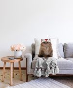 - Sonil-K-5624-Gorsel2 - Realhomes  Hemşire Şapkalı Sevimli Kedi Dijital Baskılı Modern Raşel Kadife Yastık Kırlent Kılıfı Realhomes