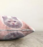 Sevimli Kedi Desenli Dijital Baskılı Modern Raşel Kadife Yastık Kırlent Kılıfı Realhomes