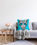 - Sonil-K-5631-Gorsel2 - Realhomes  Mavi Zeminde Gözlüklü Cool Kedi Motifli Raşel Kadife Kırlent Kılıfı Realhomes