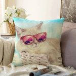 - Sonil-K-5638-Gorsel1 - Realhomes  Sepetteki Gözlüklü Kedi Dijital Baskılı Modern Raşel Kadife Yastık Kırlent Kılıfı Realhomes