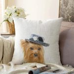 - Sonil-K-5640-Gorsel1 - Realhomes  Sevimli Köpek Desenli Dijital Baskılı Modern Raşel Kadife Yastık Kırlent Kılıfı Realhomes