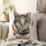 - Sonil-K-5645-Gorsel1 - Realhomes Kızıl Derili Kedi Motifli Modern Raşel Kadife Yastık Kırlent Kılıfı Realhomes