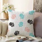 - Sonil-K-5650-Gorsel1 - Realhomes Kedi Ayak İzli Modern Raşel Kadife Yastık Kırlent Kılıfı Realhomes