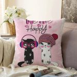We Are Happy Kedicikler Modern Raşel Kadife Yastık Kırlent Kılıfı Realhomes