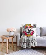 Make Some Noise Köpek Dijital Baskılı Modern Raşel Kadife Yastık Kırlent Kılıfı Realhomes