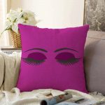 - Sonil-K-566-Gorsel1 - Realhomes  Mor Zeminde Kirpik Motifli Dekoratif Raşel Kadife Kırlent Kılıfı Realhomes