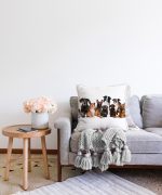 Çeşitli Köpek Desenli Dijital Baskılı Modern Raşel Kadife Yastık Kırlent Kılıfı Realhomes