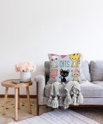 - Sonil-K-5667-Gorsel2 - Realhomes Cats Motifli Dijital Baskılı Modern Raşel Kadife Yastık Kırlent Kılıfı Realhomes