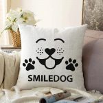 - Sonil-K-5671-Gorsel1 - Realhomes  SmileDog Motifli Dijital Baskılı Modern Raşel Kadife Yastık Kırlent Kılıfı Realhomes