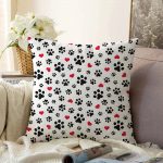- Sonil-K-5673b-Gorsel1 - Realhomes  Köpek Ayak İzi Desenli Dijital Baskılı Modern Raşel Kadife Yastık Kırlent Kılıfı Realhomes