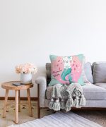 My Sweet Friends Deniz Kızlı Kedi Özel Tasarımlı Raşel Kadife Yastık Kılıfı Realhomes