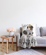 - Sonil-K-5682-Gorsel2 - Realhomes My Little Princess Taçlı Köpek Dijital Baskılı Modern Raşel Kadife Yastık Kırlent Kılıfı Realhomes