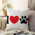 - Sonil-K-5684-Gorsel1 - Realhomes  I Love Dijital Baskılı Pati İzi Modern Raşel Kadife Yastık Kırlent Kılıfı Realhomes