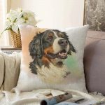 - Sonil-K-5686-Gorsel1 - Realhomes  Sevimli Köpek Desenli Dijital Baskılı Modern Raşel Kadife Yastık Kırlent Kılıfı Realhomes