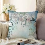 - Sonil-K-57-Gorsel1 - Realhomes  Modern Kuş Desenli Dijital Baskılı Dekoratif Raşel Kadife Yastık Kırlent Kılıf Realhomes