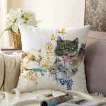 - Sonil-K-5701-Gorsel1 - Realhomes Sevimli Kedicikler Motifli Modern Raşel Kadife Yastık Kırlent Kılıfı Realhomes