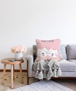 Best Friends Kediler Özel Tasarımlı Raşel Kadife Kırlent Kılıfı Realhomes
