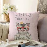 - Sonil-K-5711-Gorsel1 - Realhomes  Let's Make It Kedi Desenli Modern Raşel Kadife Yastık Kırlent Kılıfı Realhomes