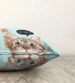 - Sonil-K-5713-Gorsel3 - Realhomes  Sevimli Kedi Desenli Dijital Baskılı Modern Raşel Kadife Yastık Kırlent Kılıfı Realhomes