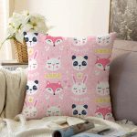 - Sonil-K-5718-Gorsel1 - Realhomes  Sevimli Hayvanlar Dijital Baskılı Modern Raşel Kadife Yastık Kırlent Kılıfı Realhomes