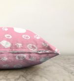 Pembe Zeminli Kedi Suretli Modern Raşel Kadife Yastık Kırlent Kılıfı Realhomes